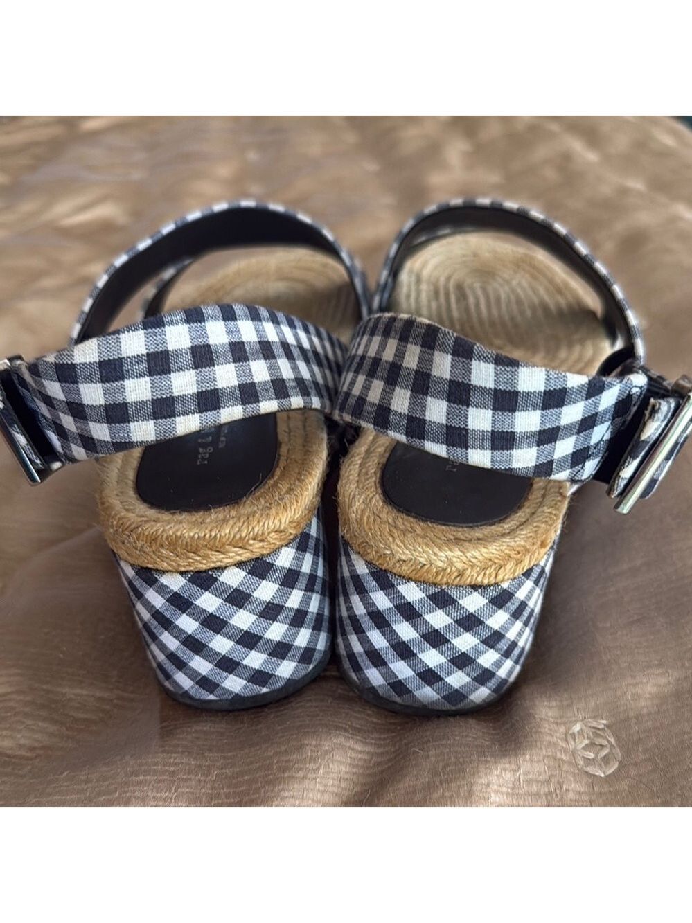 Rag & Bone Gingham Espadrille Platform Sandals - Picture 5 of 11